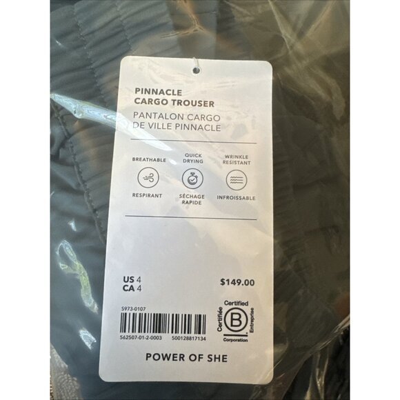 New Athleta 4 Pinnacle High Rise Cargo Trouser Eden Blue Size 4 - Picture 8 of 9